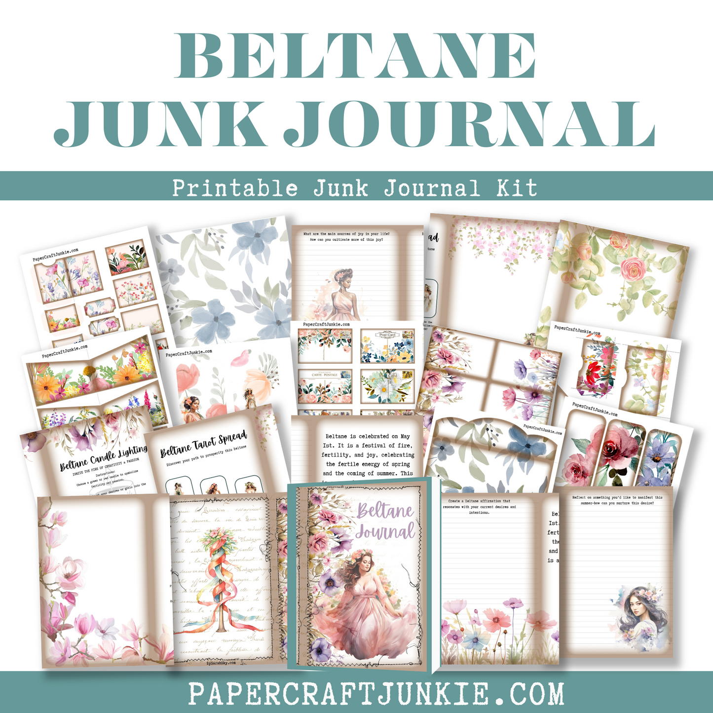 Beltane Junk Journal Printable Kit - Digital Product